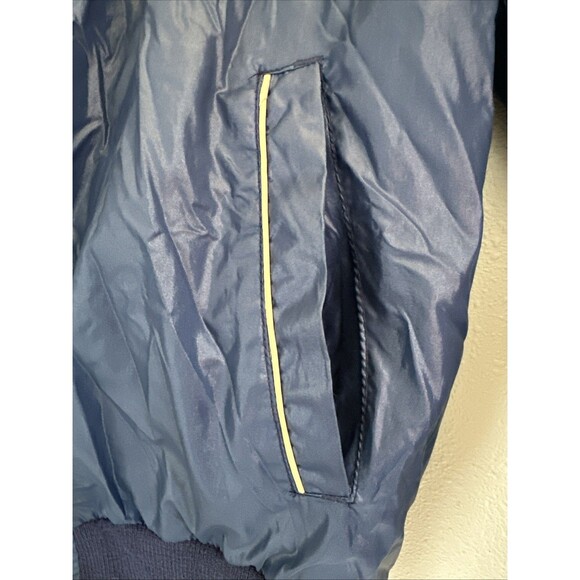 Vintage Private Club Reversible Blue and Tan Bomber Jacket Size Large - Picture 6 of 8